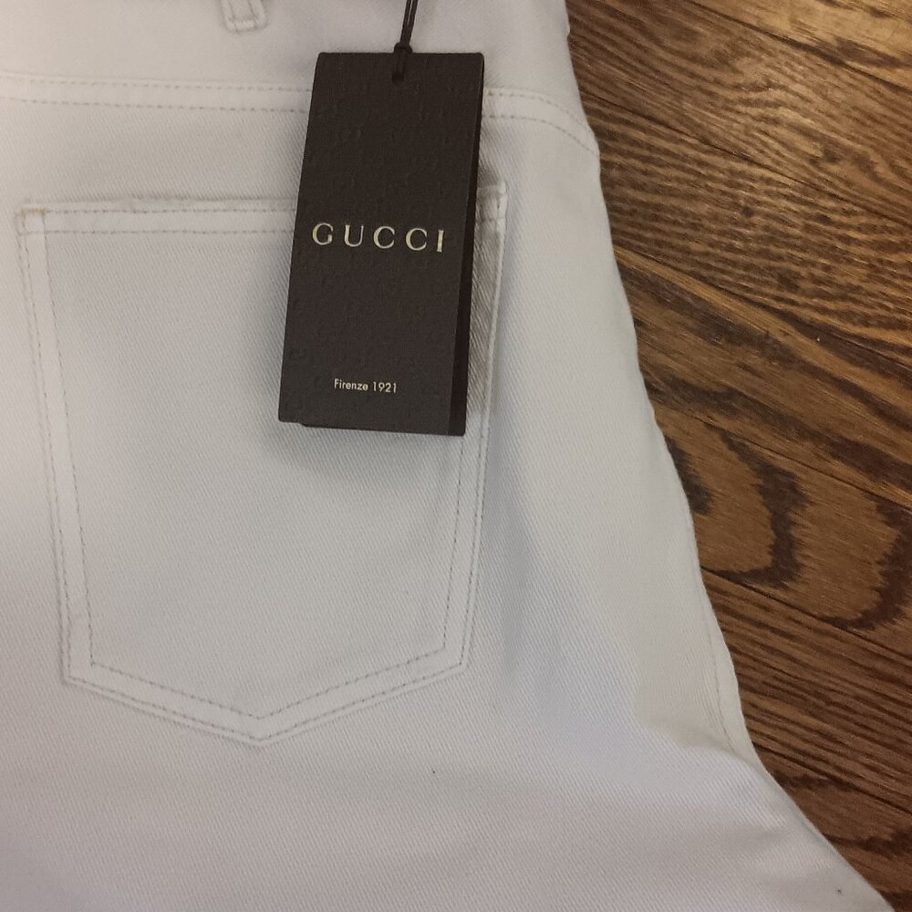 guicci mens white denim
